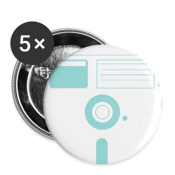 Computer Drive Floppy Disk - Buttons large 2.2'' (5-pack) - white