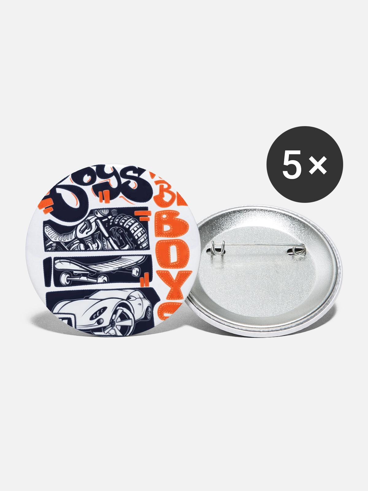 Roys Wheels & Sneakers - Buttons large 2.2'' (5-pack) - white
