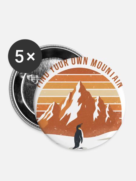 Find Your Own Mountain Sunset–  Penguin - Buttons large 2.2'' (5-pack) - white