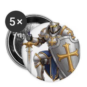Holy Paladin – Armored Knight of Light - Buttons large 2.2'' (5-pack) - white