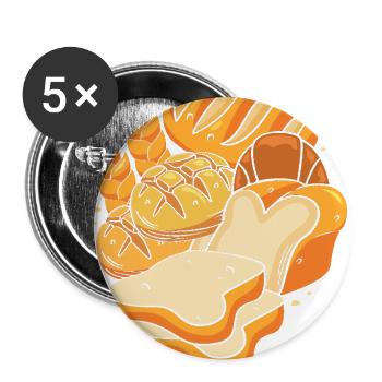 Bread Baker Loaf Baking Chef - Buttons large 2.2'' (5-pack) - white