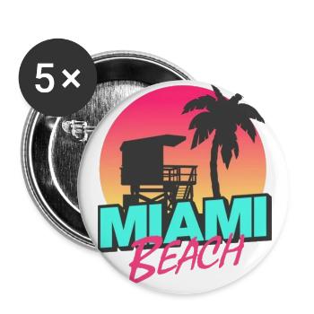 Miami Beach Sunset Lifeguard - Buttons large 2.2'' (5-pack) - white