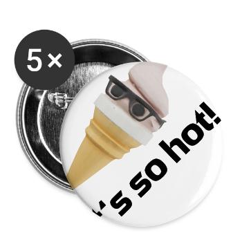 It's So Hot - Cool Ice Cream Cone with Sunglasses - Buttons large 2.2'' (5-pack) - white