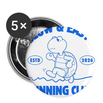 Slow & Easy Running Club Logo - Buttons large 2.2'' (5-pack) - white