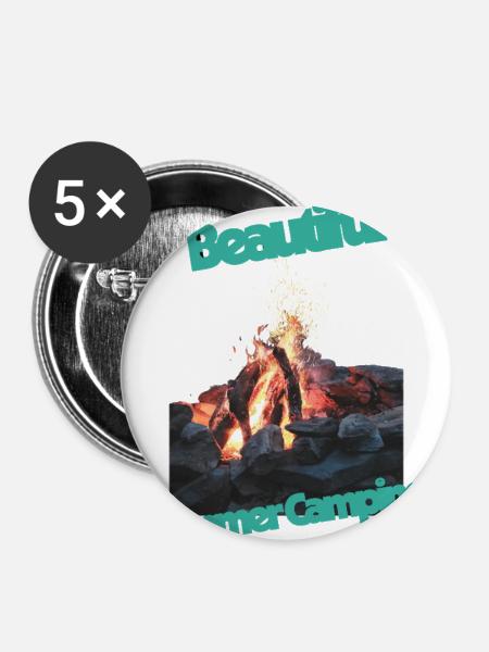 Beautiful_Summer_Camping - Buttons large 2.2'' (5-pack) - white