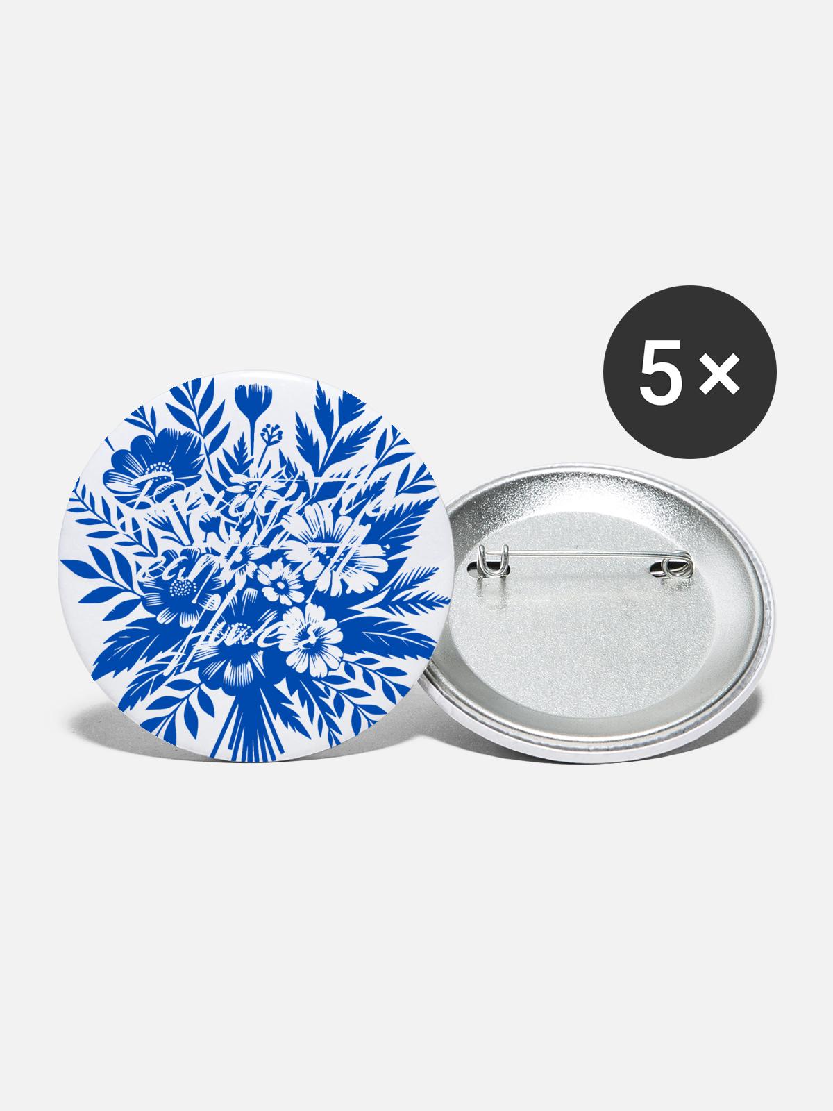 Beautify_the_earth_with_flowers - Buttons large 2.2'' (5-pack) - white