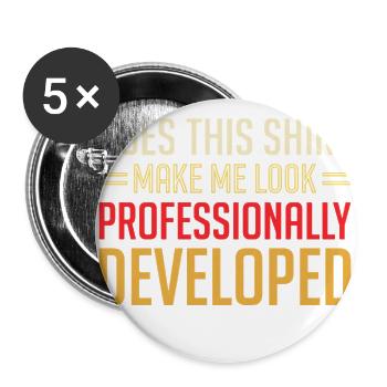 Professionally Developed Shirt Quote - Buttons large 2.2'' (5-pack) - white