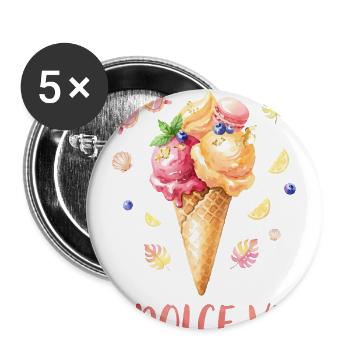 La Dolce Vita Ice Cream Summer Vibes Watercolor  - Buttons large 2.2'' (5-pack) - white