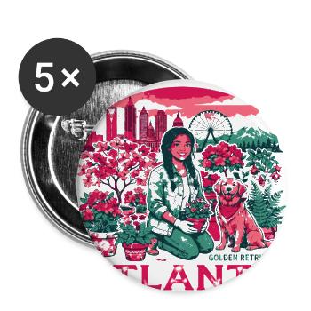 The City Atlanta Georgia Plants And Pet Lover - Buttons large 2.2'' (5-pack) - white