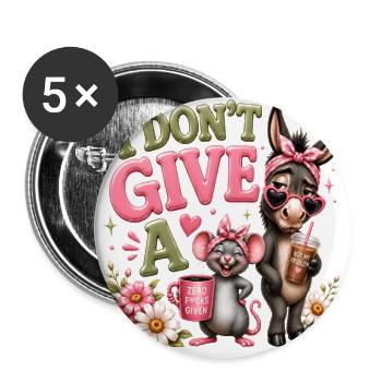 I Dont Give A Sass Animal Duo - Buttons large 2.2'' (5-pack) - white