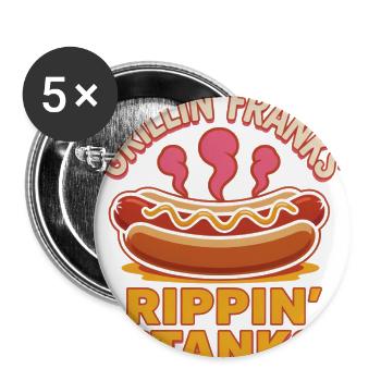 Grillin’ Franks – Rippin’ Stanks Hot Dog - Buttons large 2.2'' (5-pack) - white