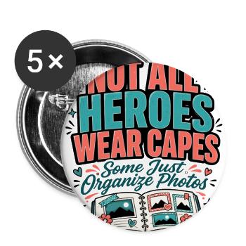 Not All Heroes Wear Capes Photo Organizer scrap - Buttons large 2.2'' (5-pack) - white