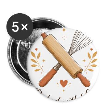 Baked with Love Kitchen Whimsy - Buttons large 2.2'' (5-pack) - white