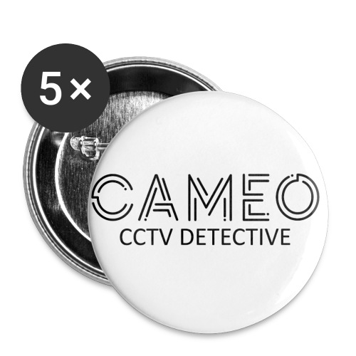 CAMEO CCTV Detective (Black Logo) - Buttons large 2.2'' (5-pack)