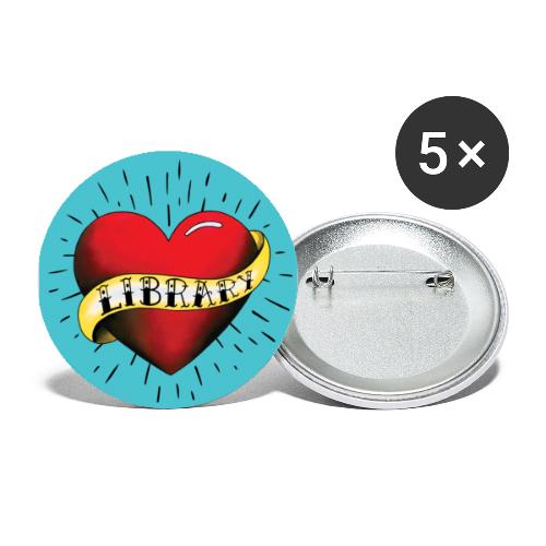 Library Love Tattoo Button - Buttons large 2.2'' (5-pack)
