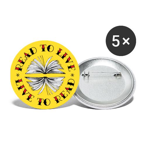 Read to Live/Live to Read Tattoo Button - Buttons large 2.2'' (5-pack)