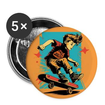 Skater Boy - Buttons large 2.2'' (5-pack) - white