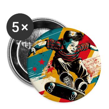 Skater Boy - Buttons large 2.2'' (5-pack) - white