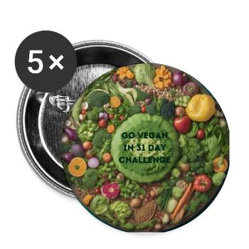 Vegan Challenge - Buttons large 2.2'' (5-pack) - white