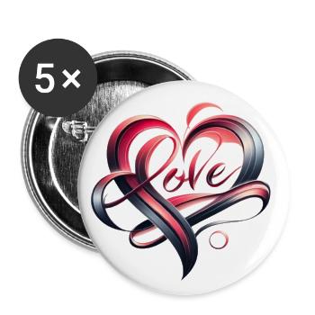 Love - A Heartfelt Expression - Buttons large 2.2'' (5-pack) - white