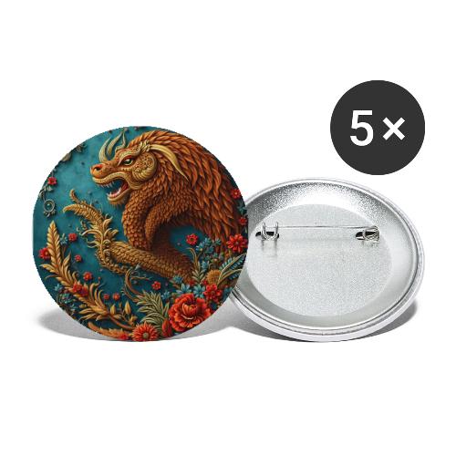 Fantasy souvenirs, regional Mexican designs - Buttons large 2.2'' (5-pack)