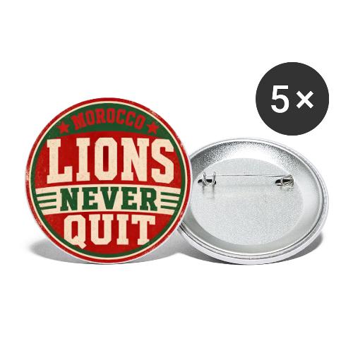 Morocco Soccer Fan Shirt — Lions Never Quit - Buttons large 2.2'' (5-pack)
