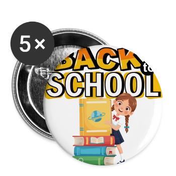 Back to School Bookstack Hero - Buttons large 2.2'' (5-pack) - white