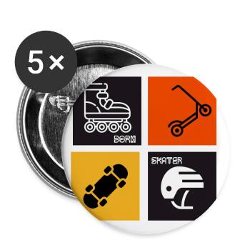 Born Skater - Buttons large 2.2'' (5-pack) - white