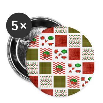 Watermelon Patchwork - Buttons large 2.2'' (5-pack) - white