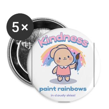 Cute Kawaii Spread Positivity With Every Sip mug - Buttons large 2.2'' (5-pack) - white