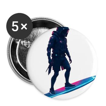 Neon Night Surfing Adventure - Buttons large 2.2'' (5-pack) - white