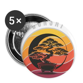 Bonsai Sunset - Buttons large 2.2'' (5-pack) - white