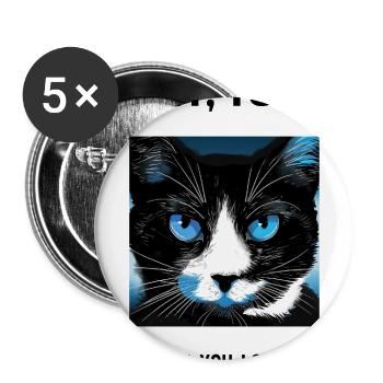Blue-Eyed Cat Illustration - Buttons large 2.2'' (5-pack) - white