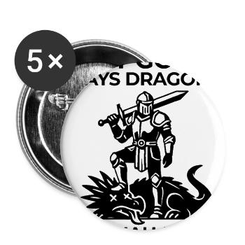 My God Slays Dragons – Isaiah 27:1 Design  - Buttons large 2.2'' (5-pack) - white
