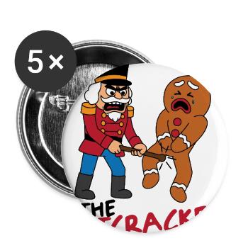 Nutcracker vs Gingerbread man - Buttons large 2.2'' (5-pack) - white