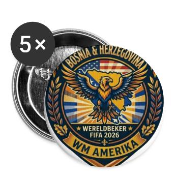 Heritage Eagle World Cup Badge - Buttons large 2.2'' (5-pack) - white