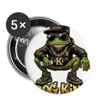 Frog King Hip Hop Streetwear - Buttons large 2.2'' (5-pack) - white