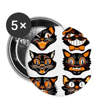 Grinning Orange Cat Faces Collection - Buttons large 2.2'' (5-pack) - white