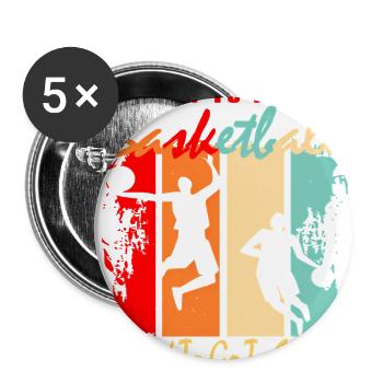 Born To Play Basketball - Buttons large 2.2'' (5-pack) - white