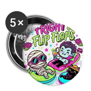 Fright & Flip Flops Pool Party - Buttons large 2.2'' (5-pack) - white