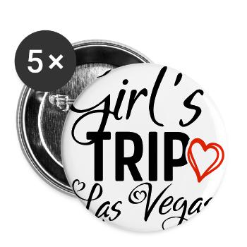 Girl's Trip Las Vegas Cute Vacation Typography T-S - Buttons large 2.2'' (5-pack) - white