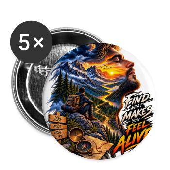 Feel Alive Summit Adventure - Buttons large 2.2'' (5-pack) - white