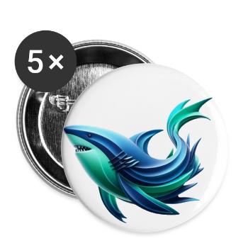Majestic Shark Wonders - Buttons large 2.2'' (5-pack) - white