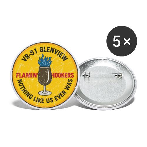 Retro Flamin' Hookers VR-51 Glenview Squadron Logo - Buttons large 2.2'' (5-pack)