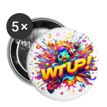 Stellar Beats: Fantasy of Neon Splashes. - Buttons large 2.2'' (5-pack) - white