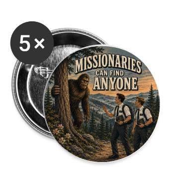 Bigfoot_Missionaries - Buttons large 2.2'' (5-pack) - white