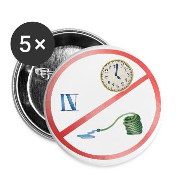 No Time for Delay Clock Art - Buttons large 2.2'' (5-pack) - white