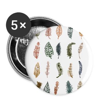 Boho Feather Decoration - Buttons large 2.2'' (5-pack) - white