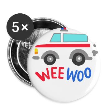 Ambulance Paramedic EMS EMT - Buttons large 2.2'' (5-pack) - white