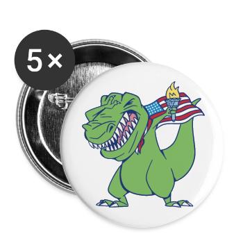 Dinosaur Dabbing – Funny Prehistoric Dance Move  - Buttons large 2.2'' (5-pack) - white